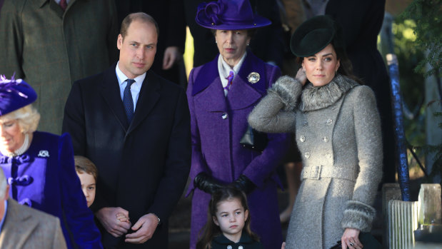 Prince William, Princess Anne, the Duchess of Cambridge and Princess Charlotte at Sandringham over Christmas,