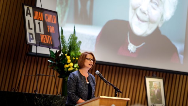 Prime Minister Julia Gillard speaks at the State Funeral for The Honourable Joan Child AO, March 5, 2013.