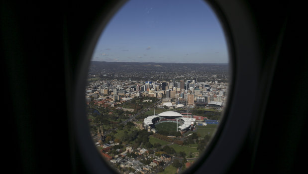 This view of Adelaide will remain off-limits to people travelling to Queensland ... for now.