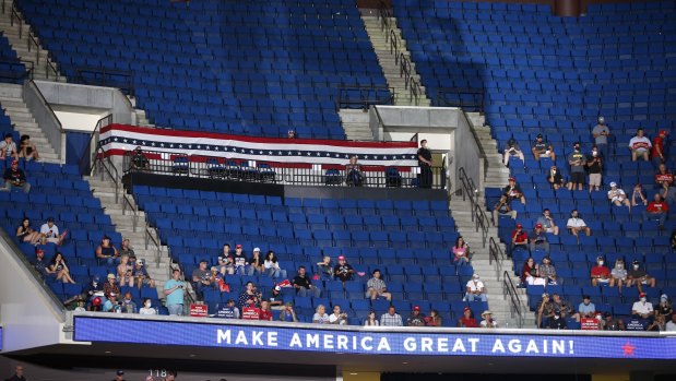 Empty seats at Donald Trump's Tulsa rally. 