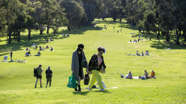 People out and about enjoying the Northcote Golf Course earlier this month.