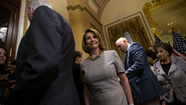 US House Speaker Nancy Pelosi, a Democrat from California, centre.