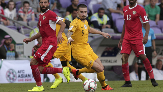 Fox in the box: Jamie Maclaren endured another tough outing for the Socceroos.