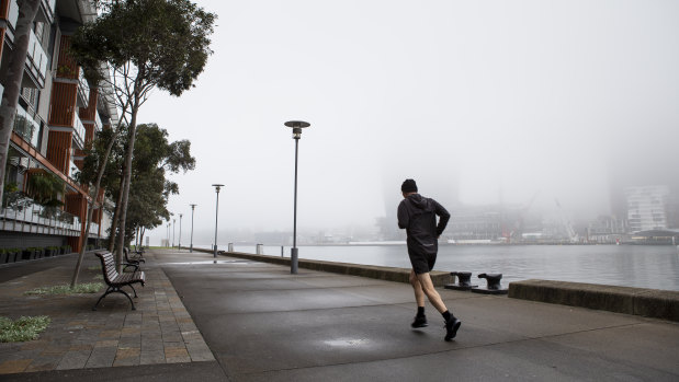 Fog blankets Sydney on a cool winter morning.