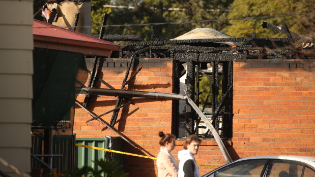 The aftermath of the house fire in Singleton.