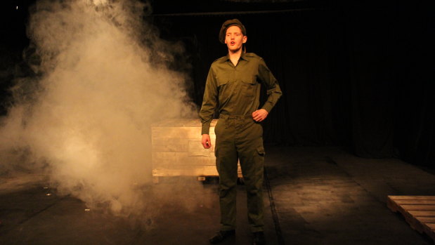 Brendan Kelly in Honest Puck's production of '<i>Henry Five</i>.