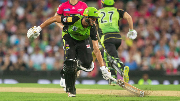 Safe: Chris Green makes his ground against the Sixers earlier in the campaign.