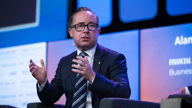 Qantas chief Alan Joyce says the airlines is considering many 'out there' options.