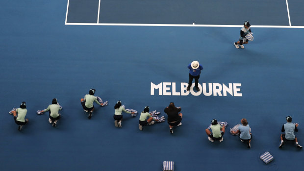Rod Laver Arena had a leak in its roof on Monday night.