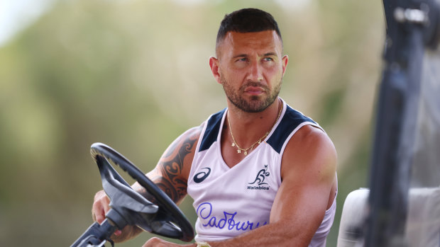 Quade Cooper during a Wallabies camp on the Gold Coast this week.