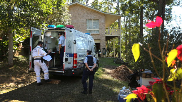 A police command post on Benaroon Drive, Kendall, six days after William's disappearance.