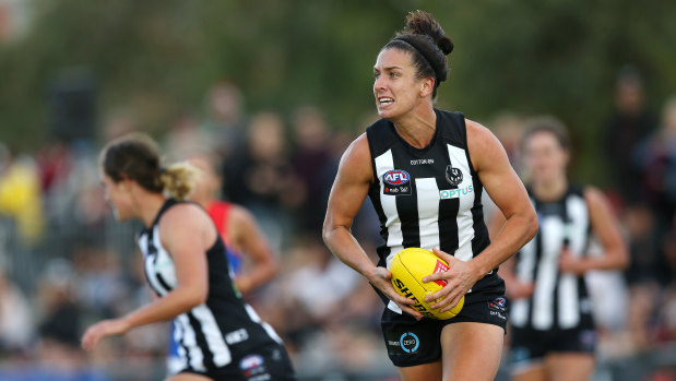Cross code star: Ashleigh Brazill also plays with Collingwood in the AFLW.