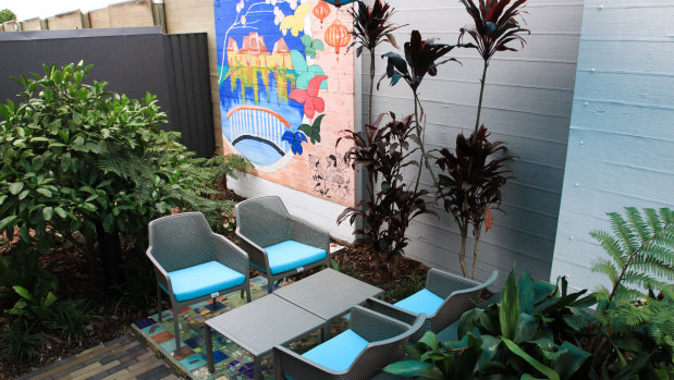 An outdoor area at short-stay mental health centre Nundah House.