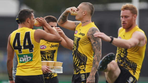 Caged Tigers: AFL clubs will have their work cut out in trying to maintain their players' match-fitness during the lockdown.