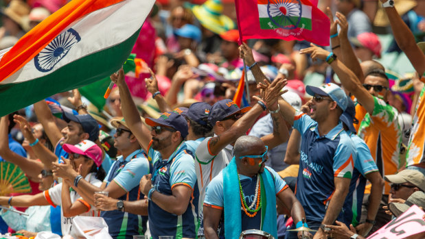 Indian summer: Visiting supporters packed Australia's cricketing venues in their thousands.