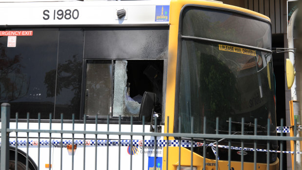 The aftermath of the attack on Manmeet Sharma while he picked up passengers on Beaudesert Road in Moorooka.