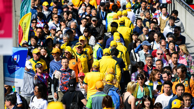 Thousands of Australian rugby supporters could be affected by a typhoon in Japan this weekend.  