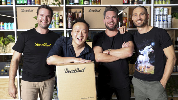 Alex Gale of Boozebud, Rodolfo Chung of ZX, Andy Williamson and Mark Woollcott of Boozebud (left to right).