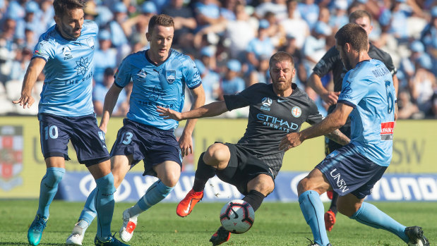 Surface concern: Jubilee Oval hosted the Melbourne City-Sydney FC round-17 match.