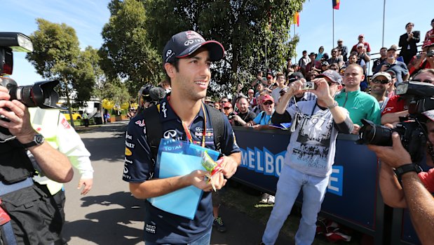 Ricciardo, seen here back in 2014, says he has grown up with Red Bull.