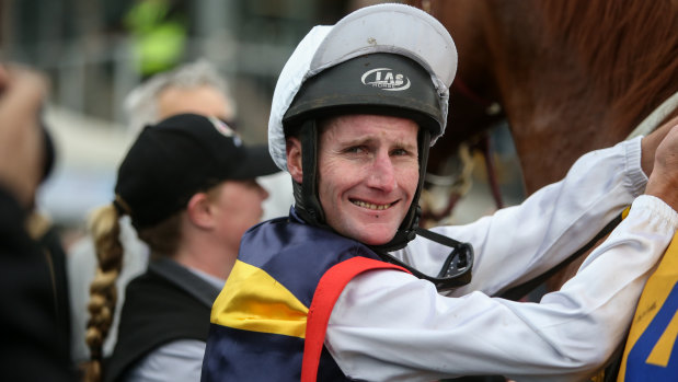 Jockey Brad Rawiller has two fractured vertabrae and a fractured collarbone after a fall at Cranbourne on Sunday.