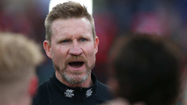 Nathan Buckley, pictured in his last season as Collingwood senior coach.