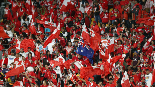 It is alleged a man involved in production made a racist comment towards the crowd at the Tonga Test match.