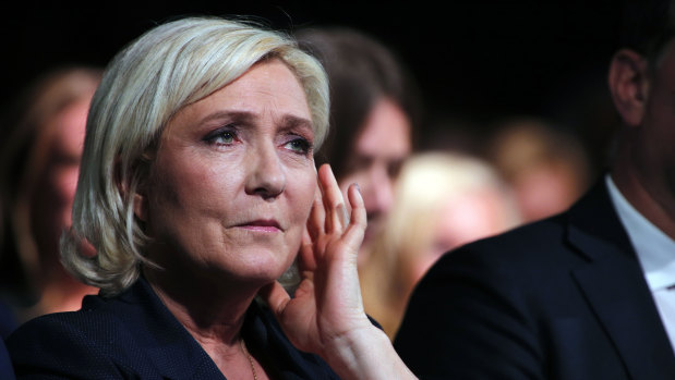 French far-right leader of Rassamblement Nacional Marine Le Pen.