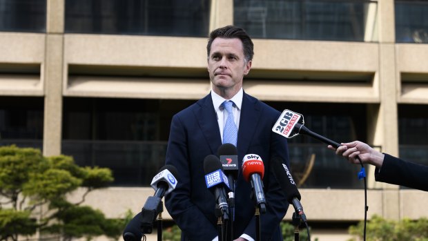 Labor’s Chris Minns in his first press conference after being elected leader.