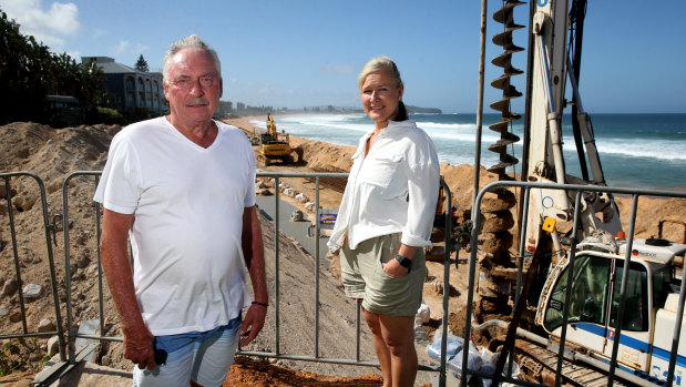 Residents Bob Orth and Jo Hoatson at the site. 