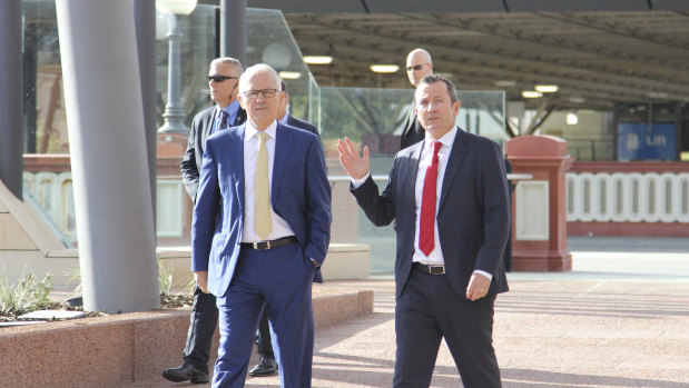 Prime Minister Malcolm Turnbull with WA Premier Mark McGowan in Perth on Friday.