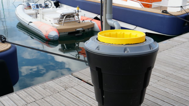The floating bin costs an estimated AU$4.48 in electricity per day to power the internal pump.