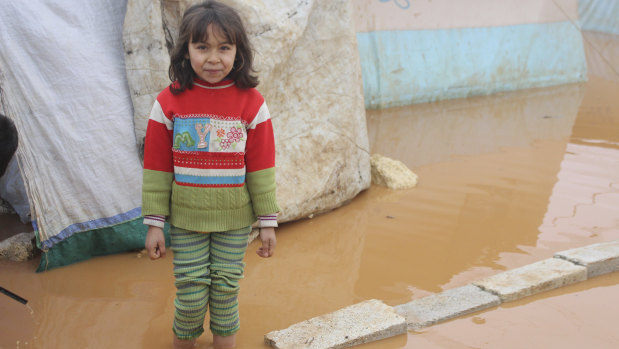 Flooding in refugee camps in north-west Syria have made for horrible conditions for the youngest inhabitants.