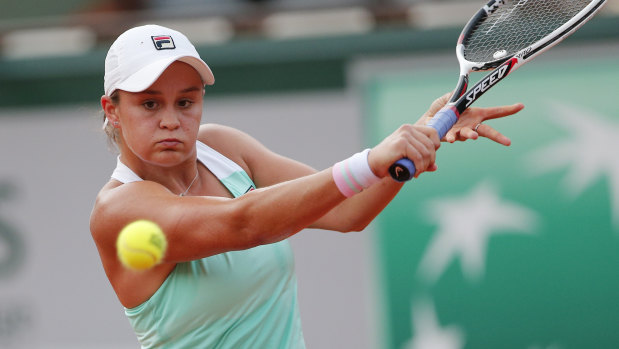 Ash Barty has made a strong start to her grass-court season, winning her opener at Nottingham in straight sets.