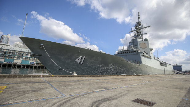 The Royal Australian Navy took charge of HMAS Brisbane in a formal ceremony in Sydney in October.