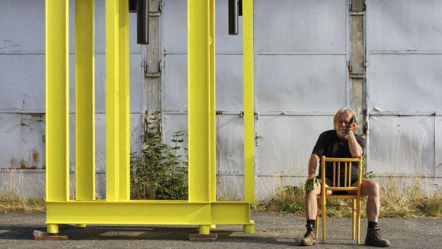 Vaclav Fiala and his seven-metre high steel tower.