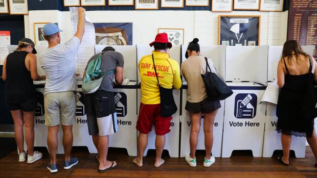 Voters in Bondi.