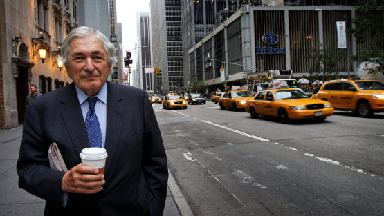 Wolfensohn on 6th avenue outside his office in New York City in 2010.