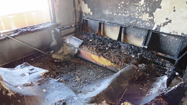 Emergency services say this Waikiki home was gutted after a tablet was left on bed.