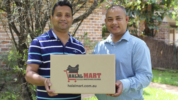 Founders of Halalmart.com.au, Zakir Hossen (R) and Tareq Hasan. Supplied. 