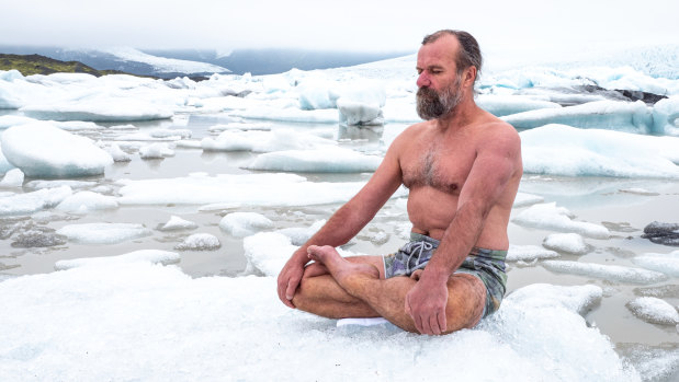 The face of cold water immersion therapy, Dutch extreme athlete and ice bath enthusiast Wim Hof, as nature intended. 