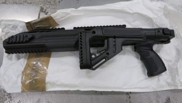 One of the guns seized from the Collie property.