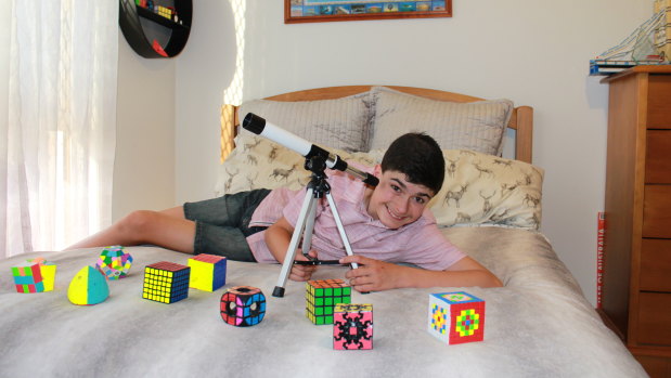 Nathan Hopkins, 14, won the title of Child Genius in an SBS TV competition but still had private tutoring before he sat a school scholarship test.