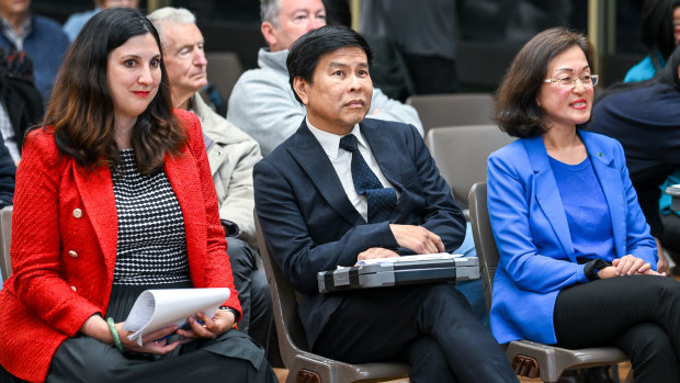 Chisholm candidates Carina Garland, Wayne Tseng and Gladys Liu.