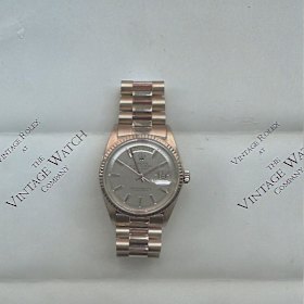 The $58,593 vintage pink-gold Rolex watch purchased in London. 