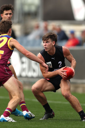 Paddy Dow in action during the VFL clash with the Lions.