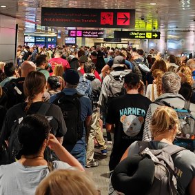 Hundreds of people have also been stranded in Qatar as a result of the disruption at Perth Airport.
