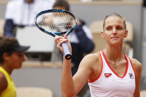  Karolina Pliskova hit six double faults in the first set but managed to win the match.