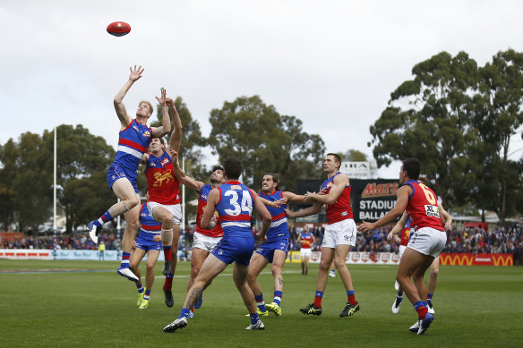 Tim English soars against the Lions.