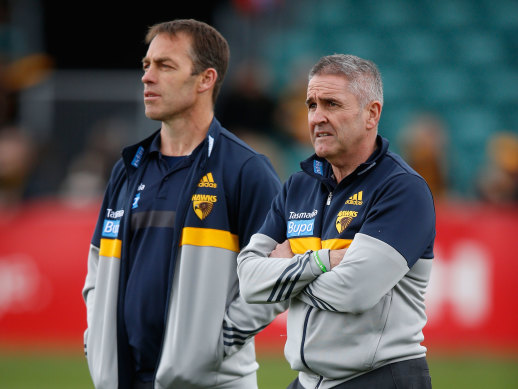 Alastair Clarkson with long-time offsider Chris Fagan in 2015.